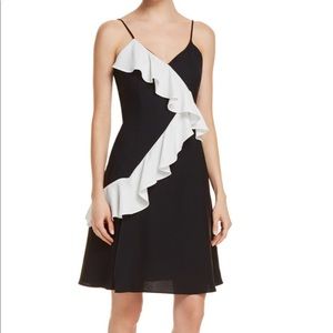 AQUA Contrast Ruffle Dress